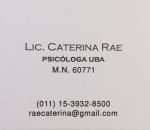 Caterina Rae, Lic. en Psicología (UBA)